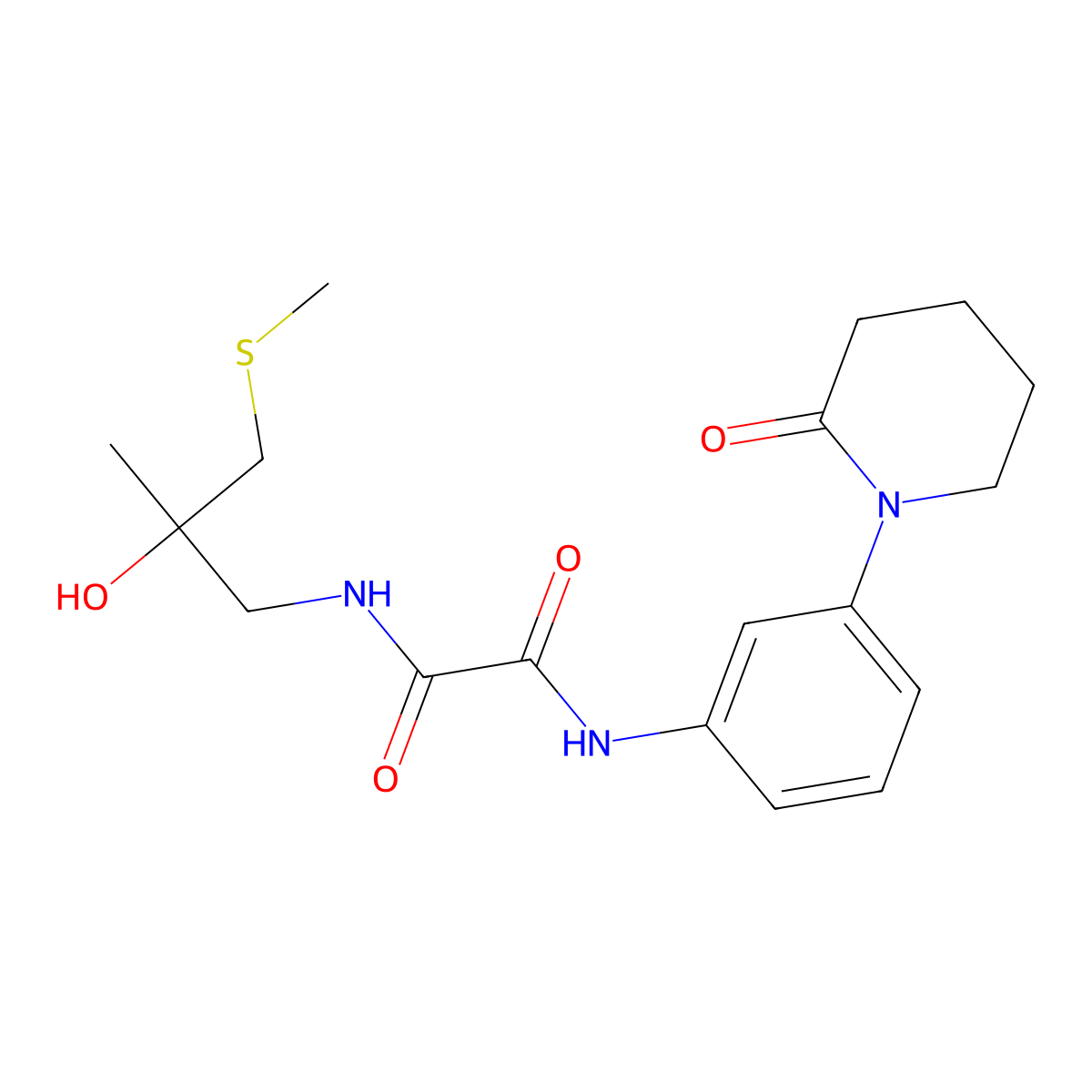N1-(2-hydroxy-2-methyl-3-(methylthio)propyl)-N2-(3-(2-oxopiperidin-1-yl)phenyl)oxalamide molecular structure, CAS 1396806-31-7