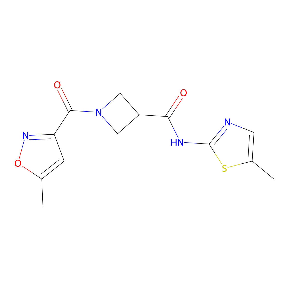 1-(5-methylisoxazole-3-carbonyl)-N-(5-methylthiazol-2-yl)azetidine-3-carboxamide molecular structure, CAS 1396806-32-8