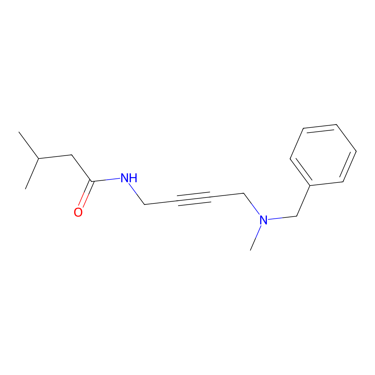 N-{4-[benzyl(methyl)amino]but-2-yn-1-yl}-3-methylbutanamide molecular structure, CAS 1396806-51-1
