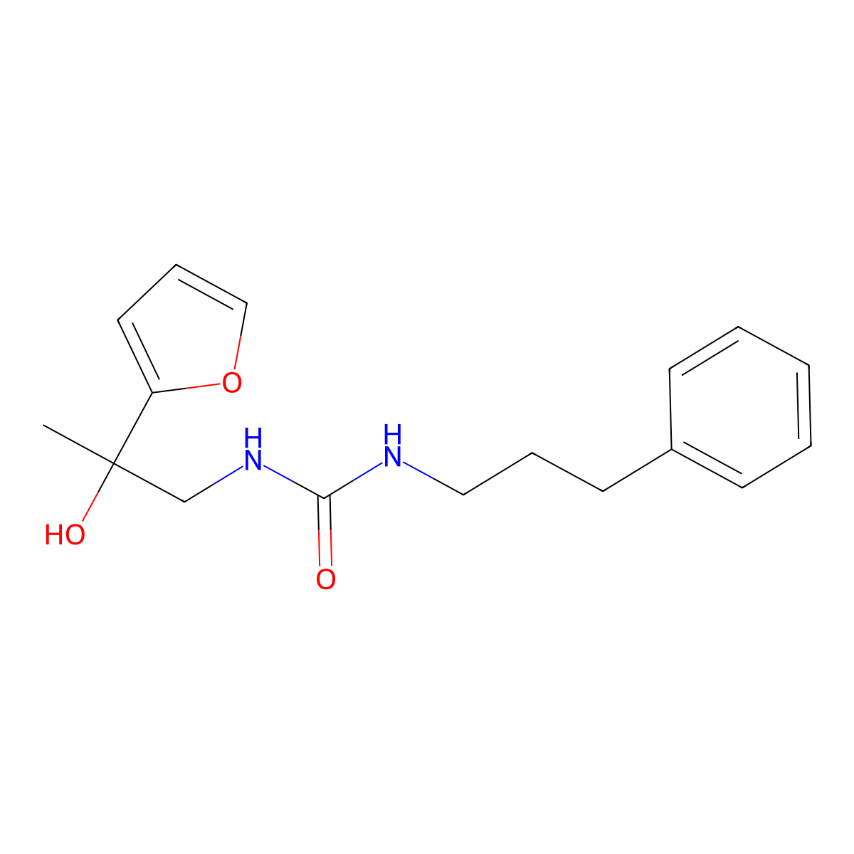 1-(2-(Furan-2-yl)-2-hydroxypropyl)-3-(3-phenylpropyl)urea molecular structure, CAS 1396806-66-8