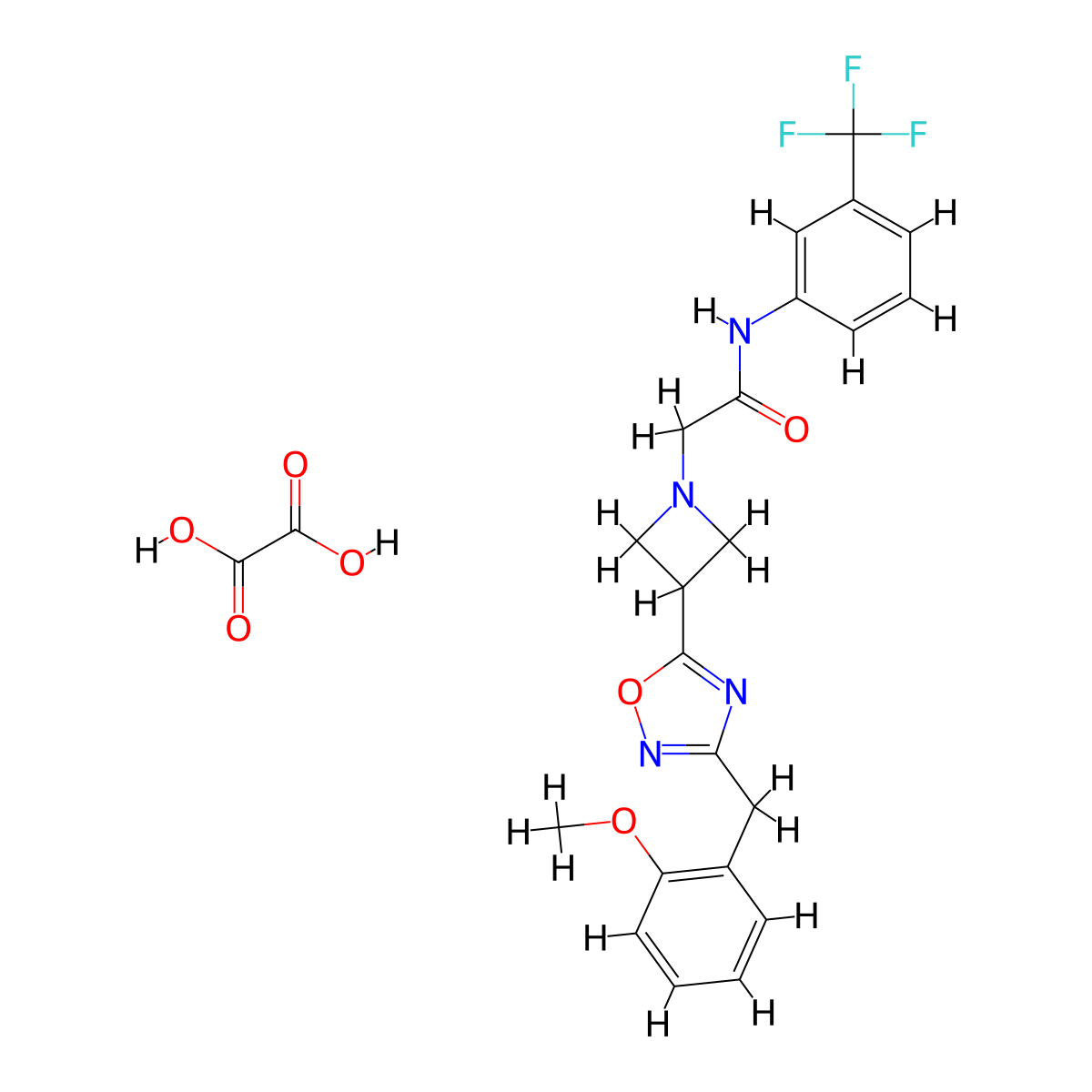 2-(3-(3-(2-methoxybenzyl)-1,2,4-oxadiazol-5-yl)azetidin-1-yl)-N-(3-(trifluoromethyl)phenyl)acetamide oxalate molecular structure, CAS 1396806-73-7