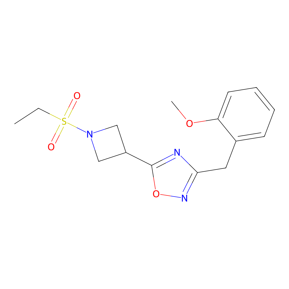 5-(1-(Ethylsulfonyl)azetidin-3-yl)-3-(2-methoxybenzyl)-1,2,4-oxadiazole molecular structure, CAS 1396806-78-2