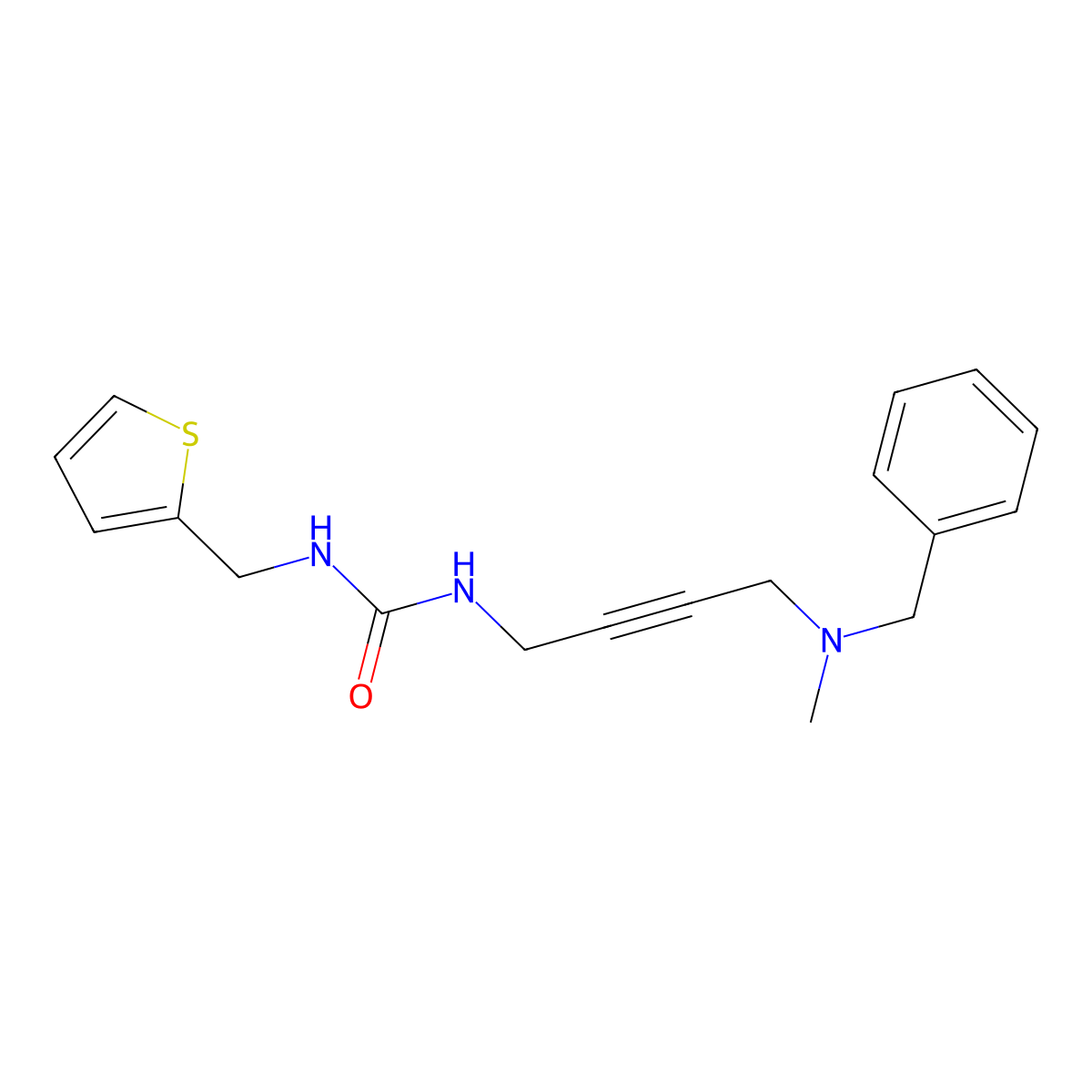 1-(4-(Benzyl(methyl)amino)but-2-yn-1-yl)-3-(thiophen-2-ylmethyl)urea molecular structure, CAS 1396806-80-6