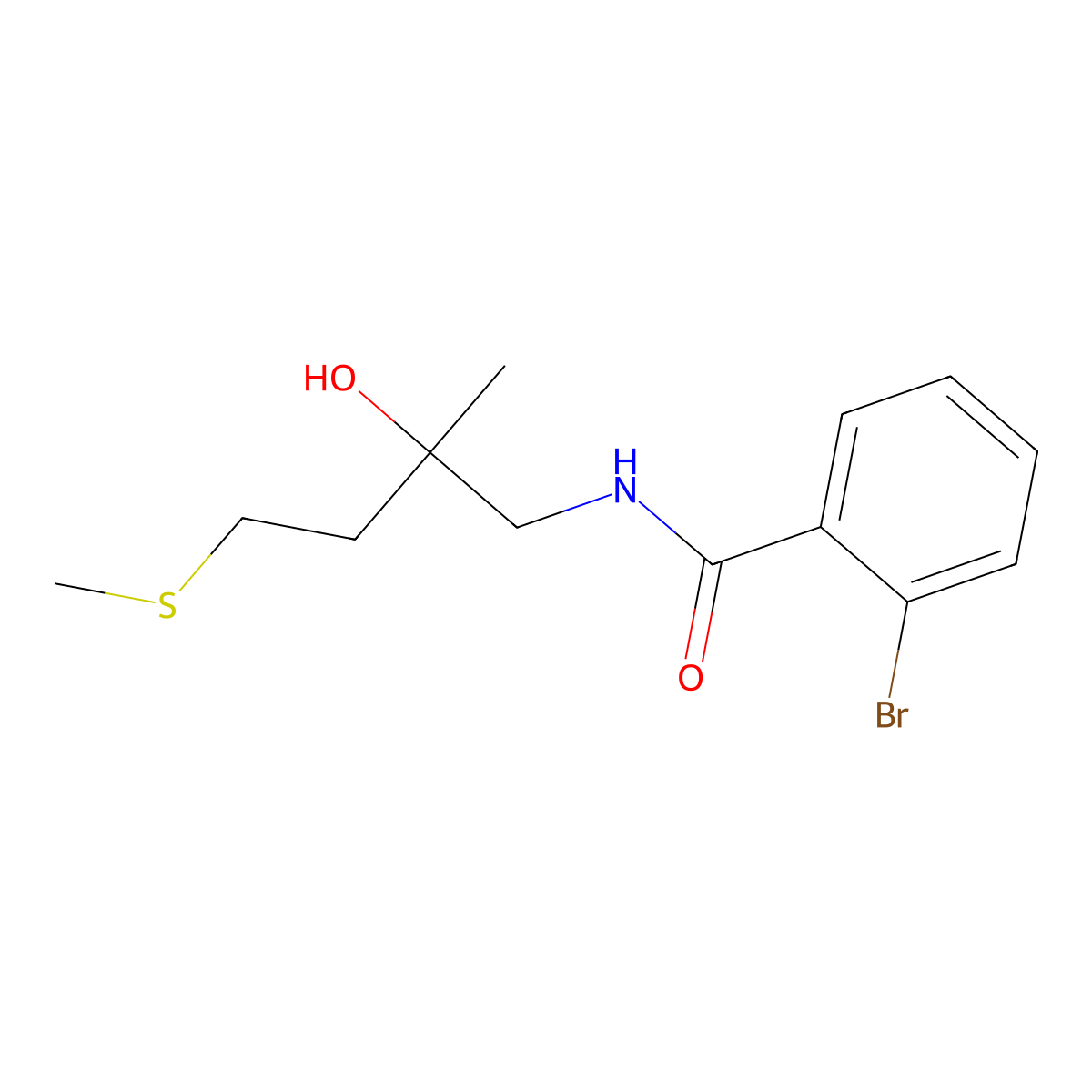 2-bromo-N-(2-hydroxy-2-methyl-4-(methylthio)butyl)benzamide molecular structure, CAS 1396806-83-9