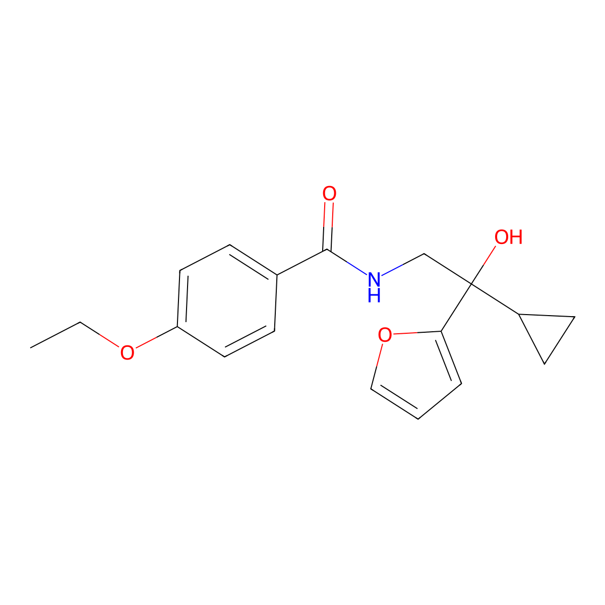N-[2-cyclopropyl-2-(furan-2-yl)-2-hydroxyethyl]-4-ethoxybenzamide molecular structure, CAS 1396806-87-3