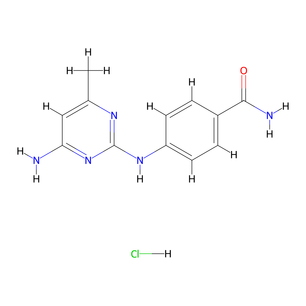 4-((4-Amino-6-methylpyrimidin-2-yl)amino)benzamide hydrochloride molecular structure, CAS 1396806-97-5