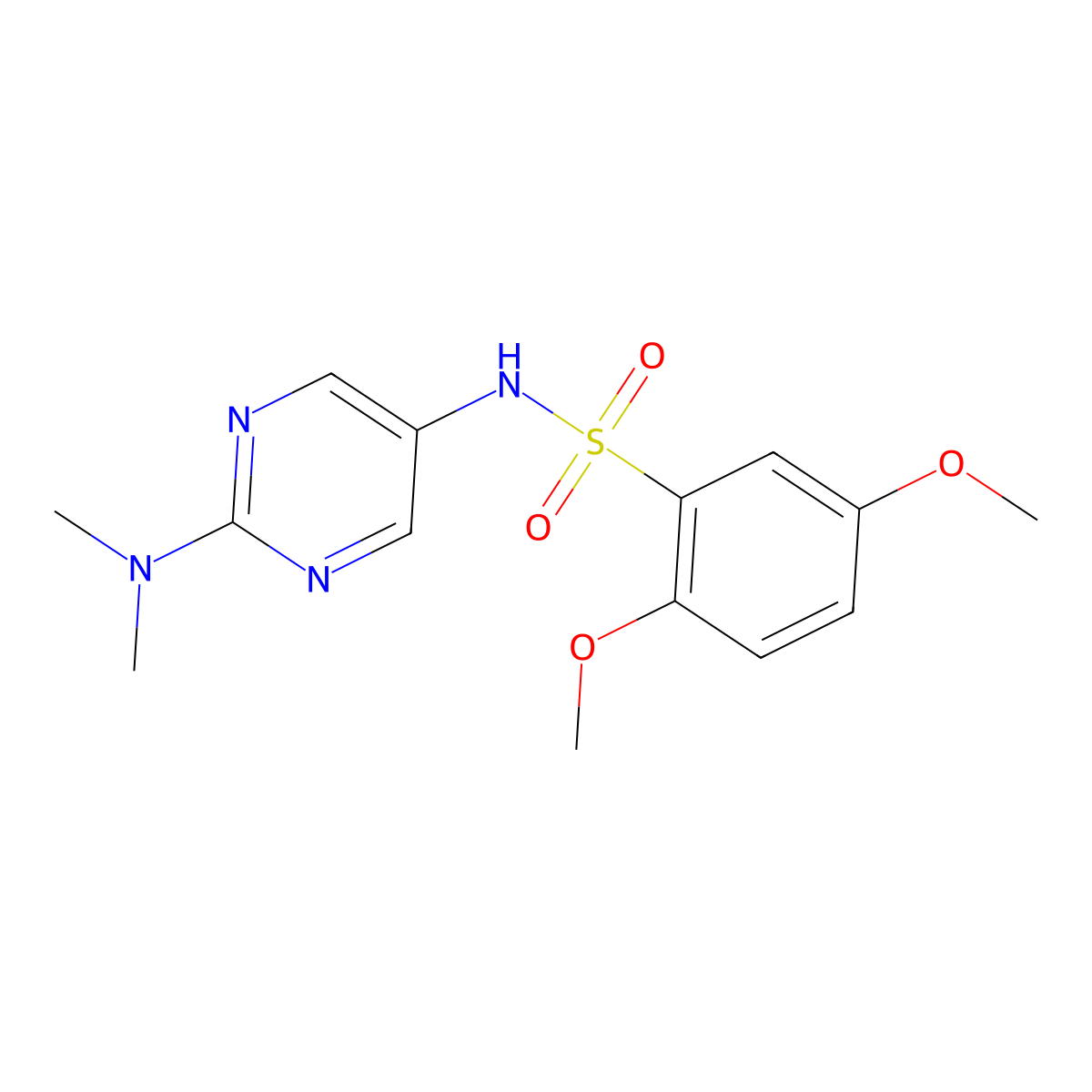 N-(2-(dimethylamino)pyrimidin-5-yl)-2,5-dimethoxybenzenesulfonamide molecular structure, CAS 1396806-98-6