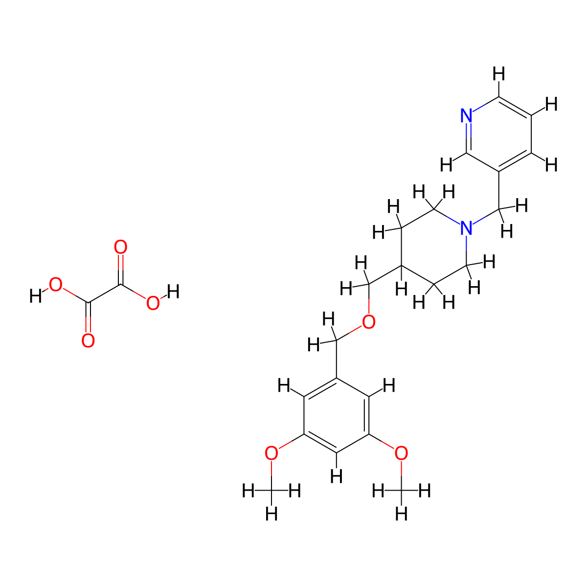 3-((4-(((3,5-Dimethoxybenzyl)oxy)methyl)piperidin-1-yl)methyl)pyridine oxalate molecular structure, CAS 1396807-00-3