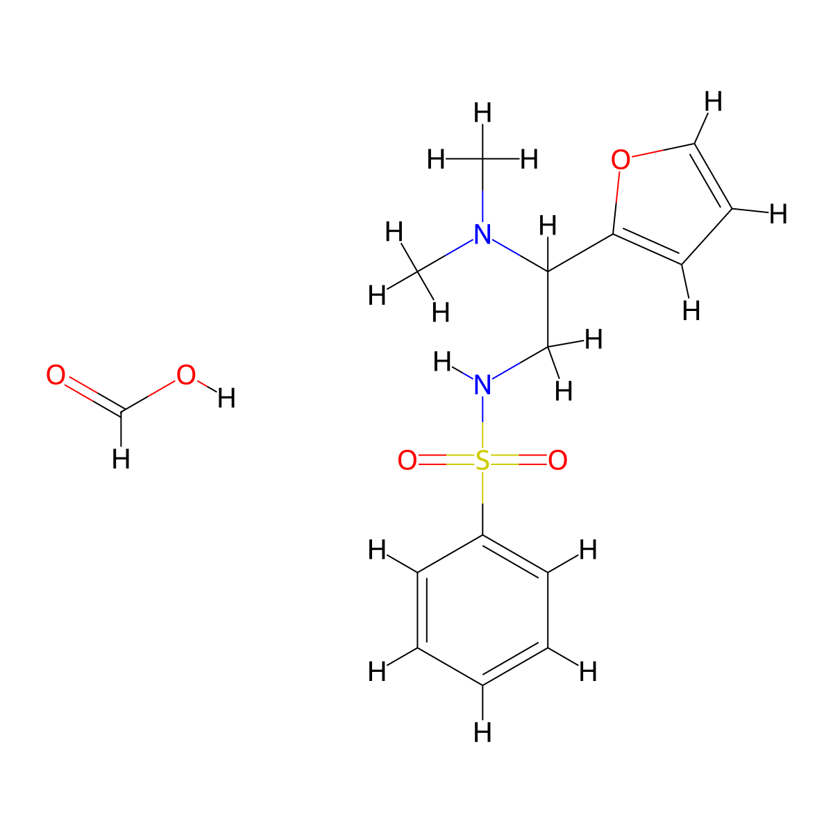 N-(2-(dimethylamino)-2-(furan-2-yl)ethyl)benzenesulfonamide formate molecular structure, CAS 1396807-06-9