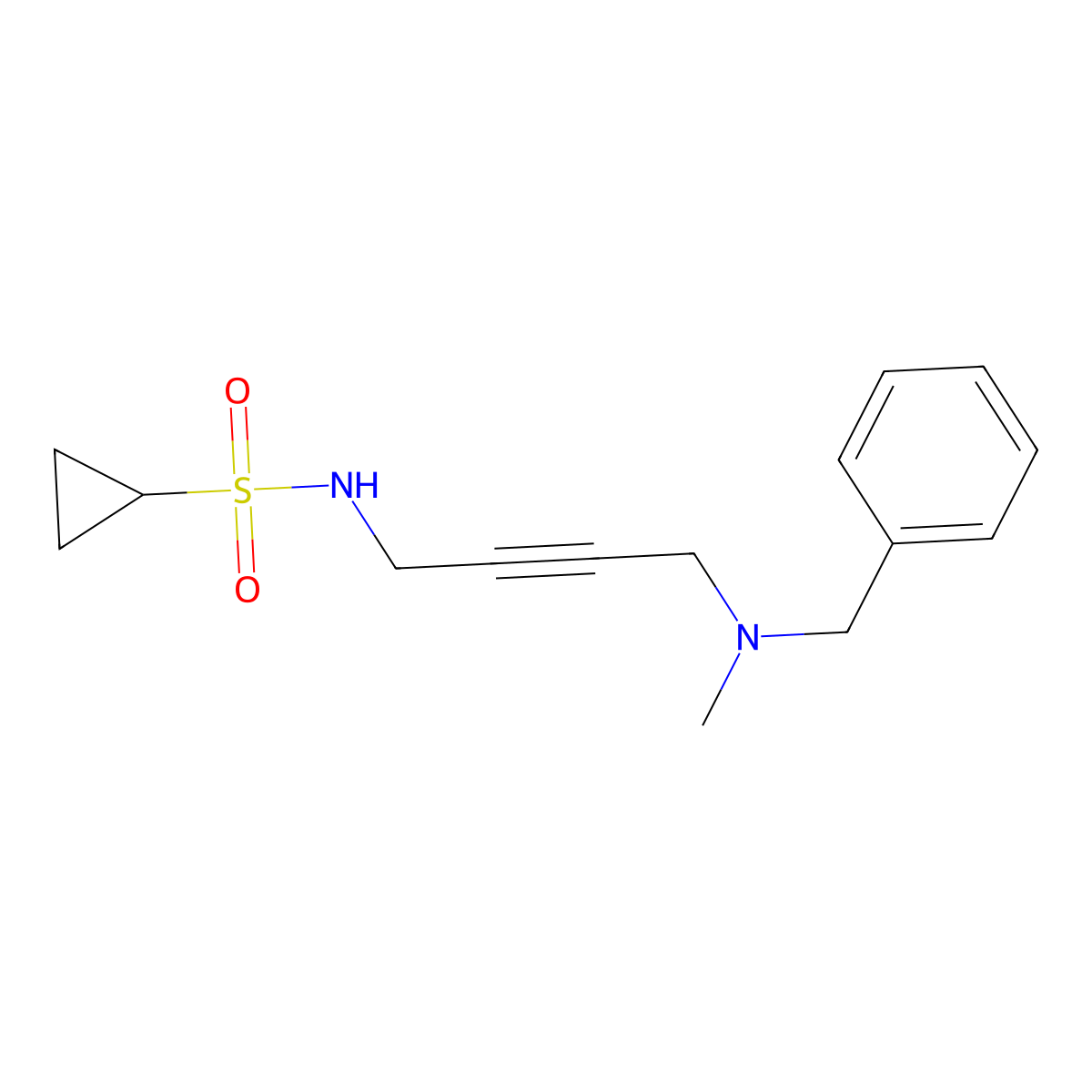 N-(4-(benzyl(methyl)amino)but-2-yn-1-yl)cyclopropanesulfonamide molecular structure, CAS 1396807-07-0