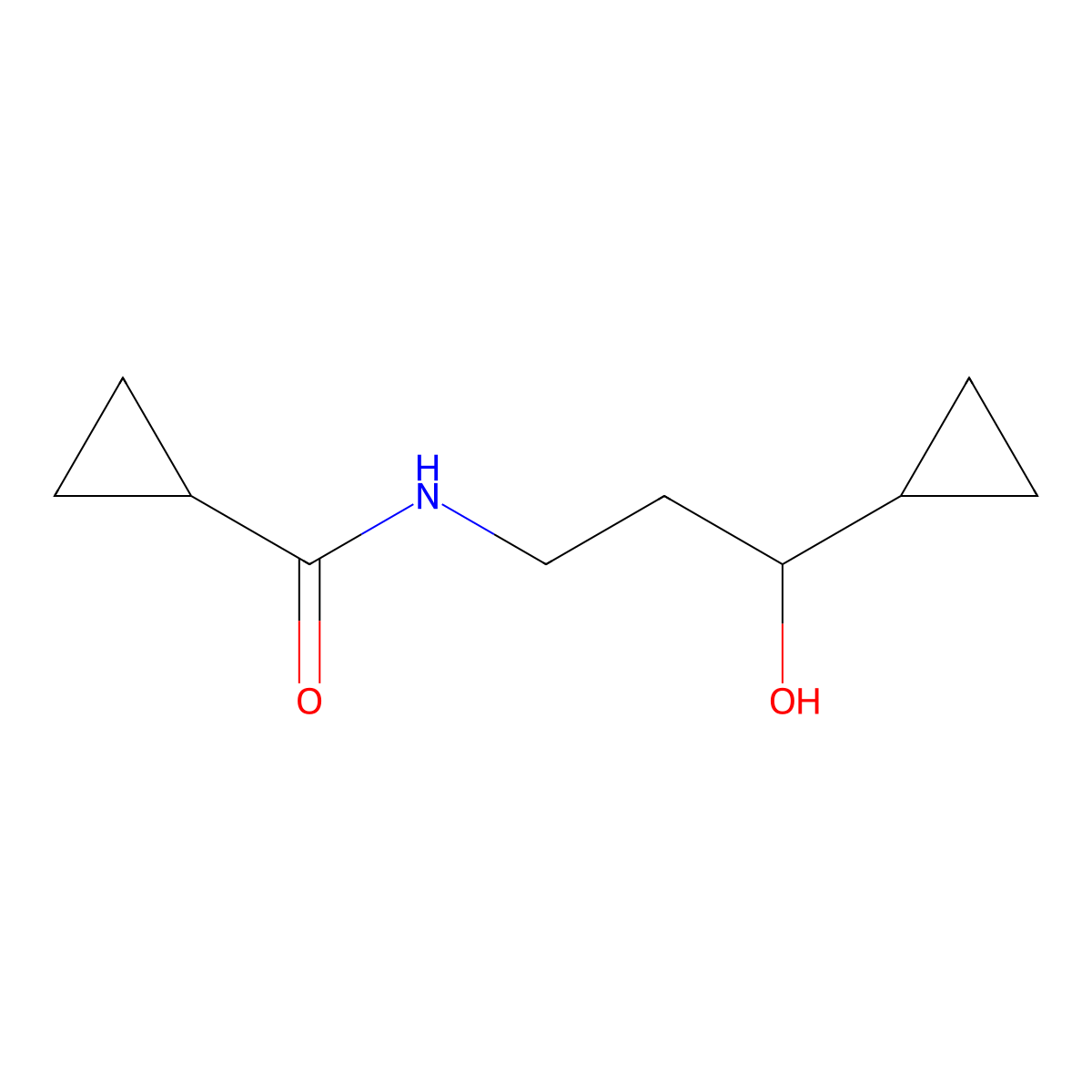 N-(3-cyclopropyl-3-hydroxypropyl)cyclopropanecarboxamide molecular structure, CAS 1396807-18-3