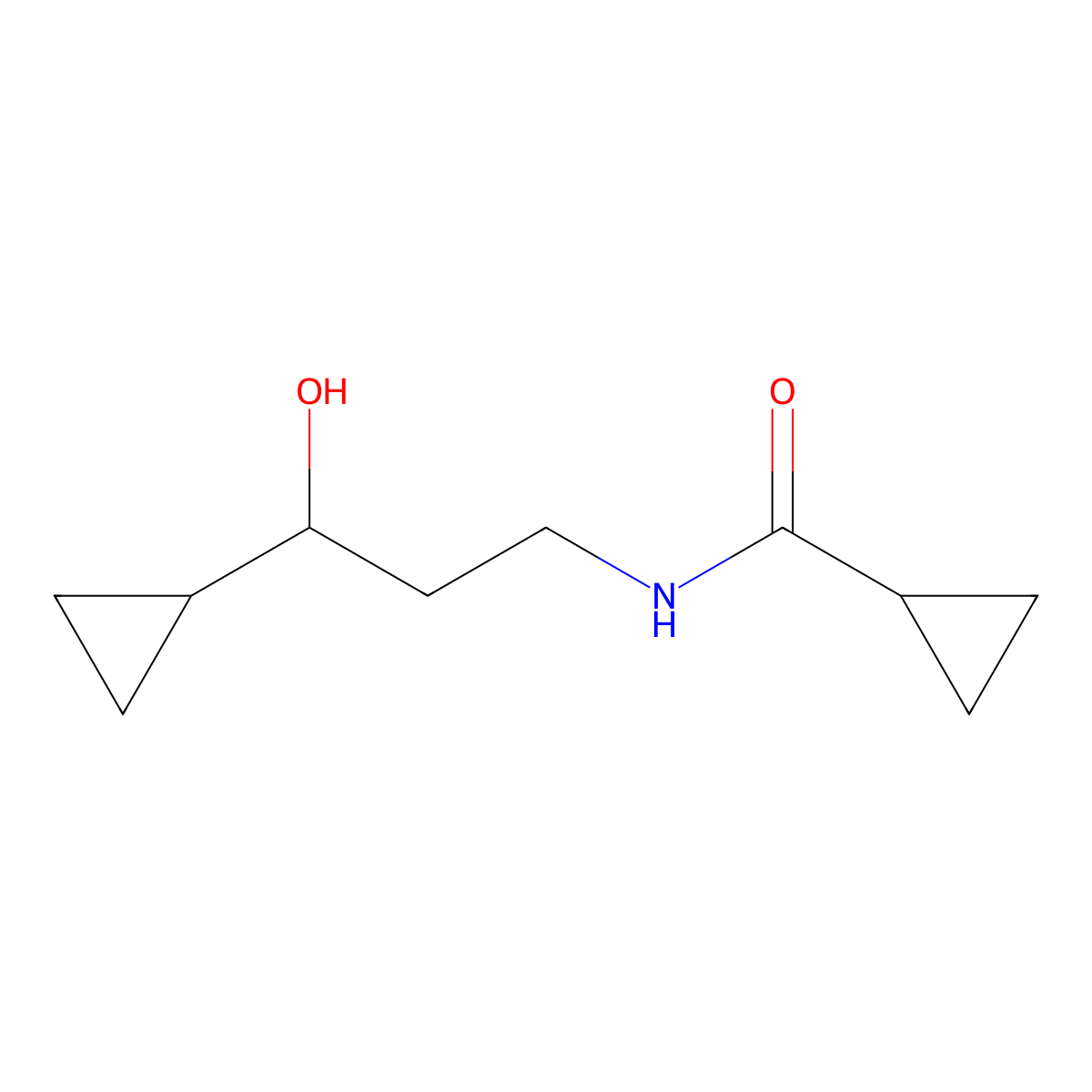 N-(3-cyclopropyl-3-hydroxypropyl)cyclopropanecarboxamide molecular structure, CAS 1396807-18-3