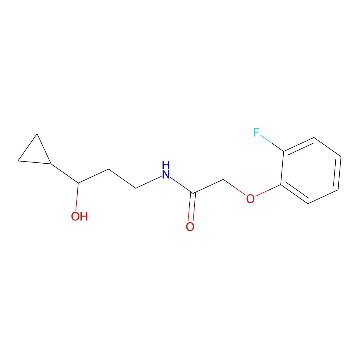 N-(3-cyclopropyl-3-hydroxypropyl)-2-(2-fluorophenoxy)acetamide molecular structure, CAS 1396807-24-1
