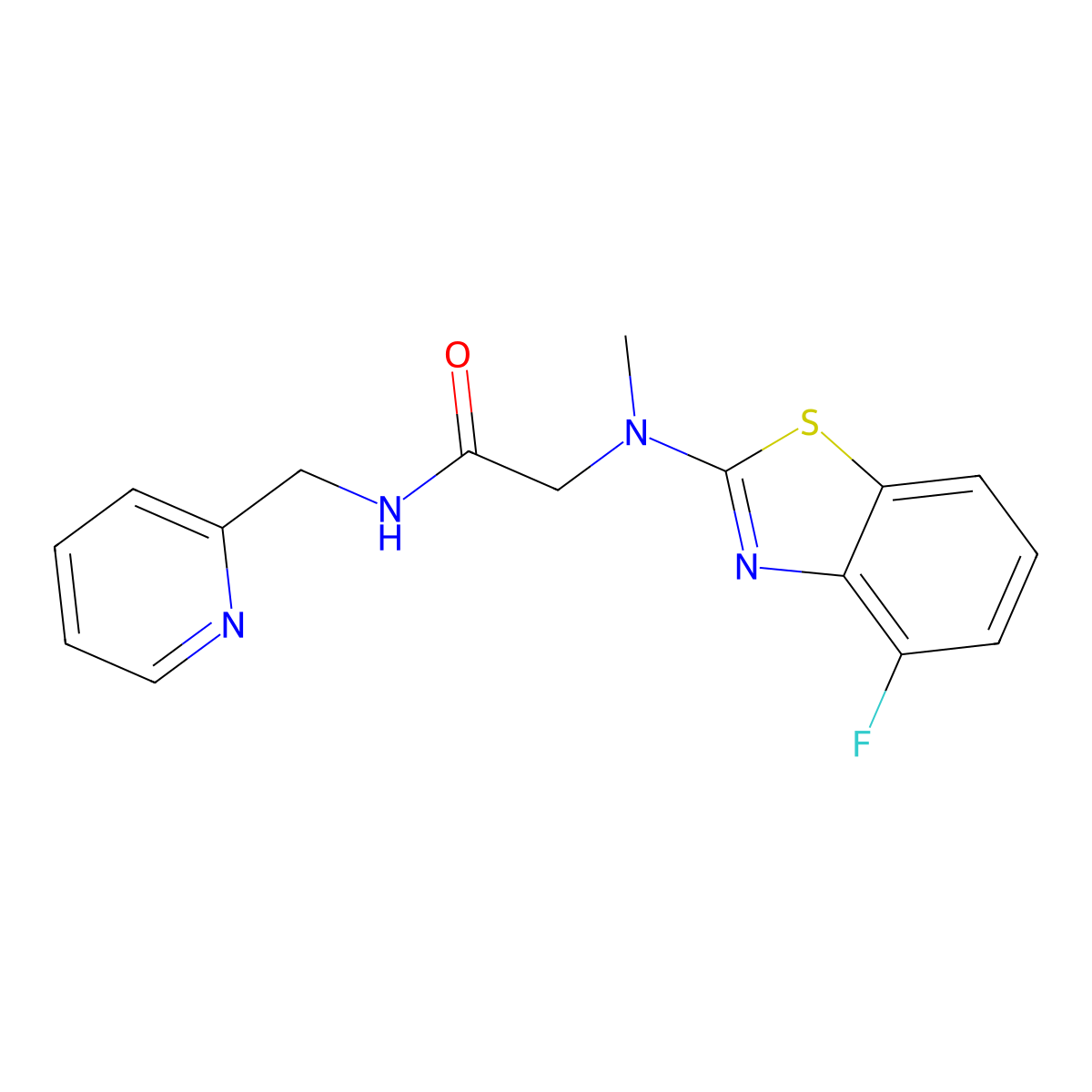 2-((4-fluorobenzo[d]thiazol-2-yl)(methyl)amino)-N-(pyridin-2-ylmethyl)acetamide molecular structure, CAS 1396807-31-0