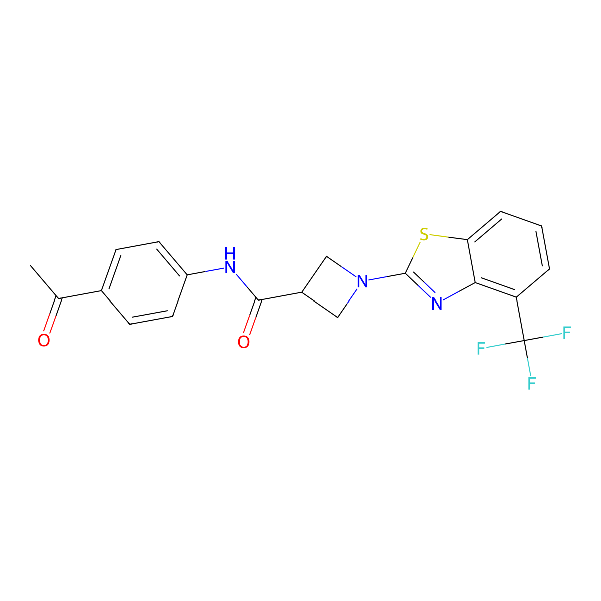 N-(4-acetylphenyl)-1-(4-(trifluoromethyl)benzo[d]thiazol-2-yl)azetidine-3-carboxamide molecular structure, CAS 1396807-36-5