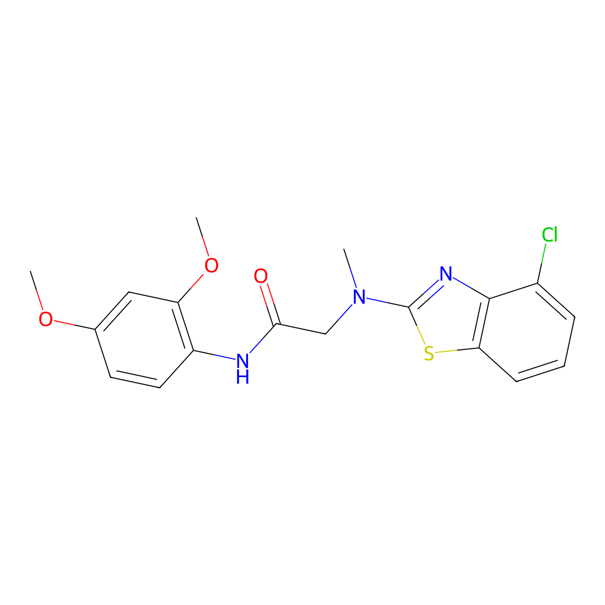 2-((4-chlorobenzo[d]thiazol-2-yl)(methyl)amino)-N-(2,4-dimethoxyphenyl)acetamide molecular structure, CAS 1396807-44-5