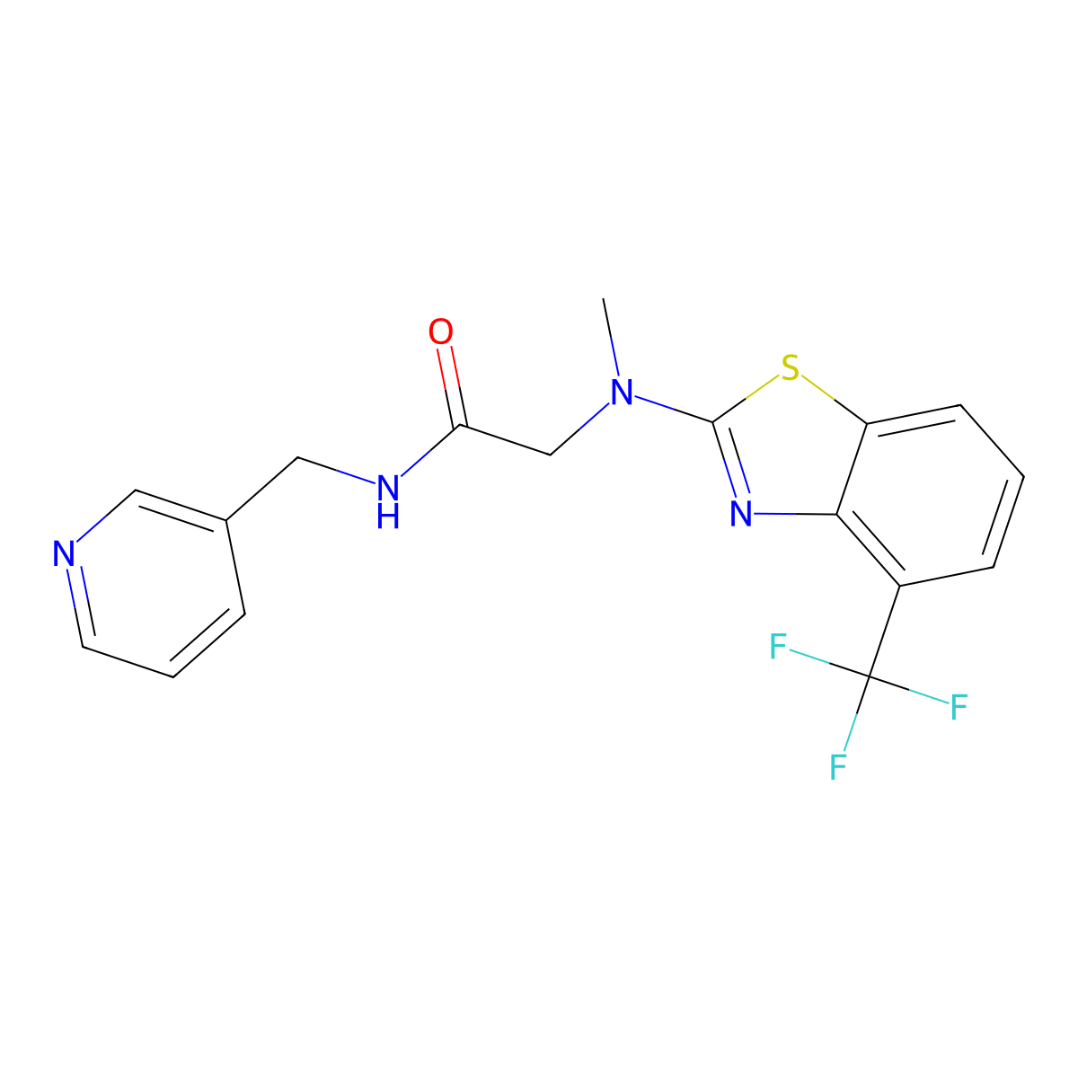 2-(methyl(4-(trifluoromethyl)benzo[d]thiazol-2-yl)amino)-N-(pyridin-3-ylmethyl)acetamide molecular structure, CAS 1396807-54-7