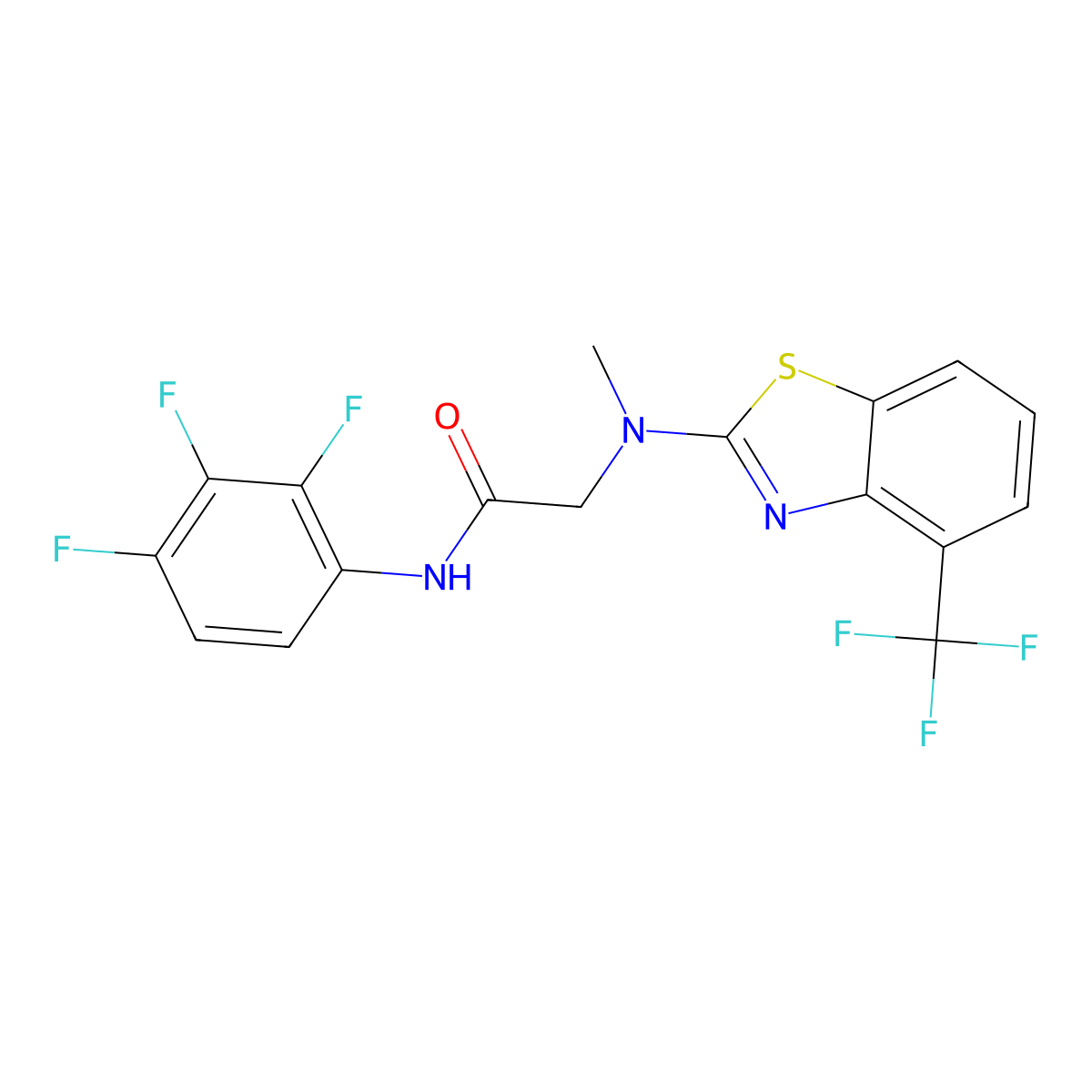 2-(methyl(4-(trifluoromethyl)benzo[d]thiazol-2-yl)amino)-N-(2,3,4-trifluorophenyl)acetamide molecular structure, CAS 1396807-60-5