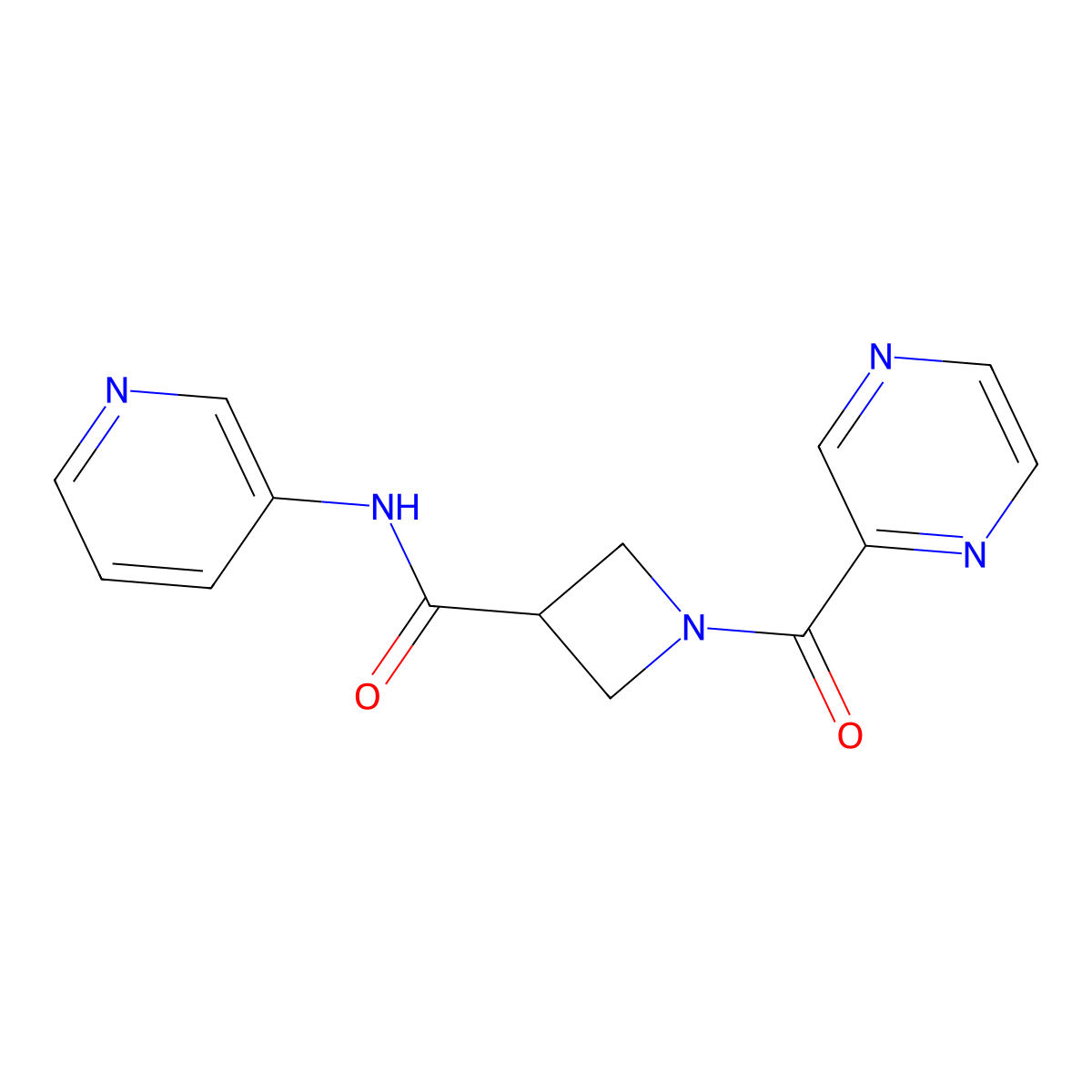 1-(pyrazine-2-carbonyl)-N-(pyridin-3-yl)azetidine-3-carboxamide molecular structure, CAS 1396807-70-7
