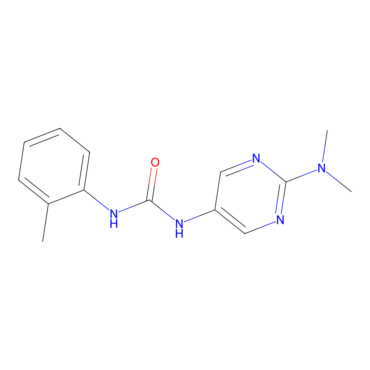 1-(2-(Dimethylamino)pyrimidin-5-yl)-3-(o-tolyl)urea molecular structure, CAS 1396807-71-8
