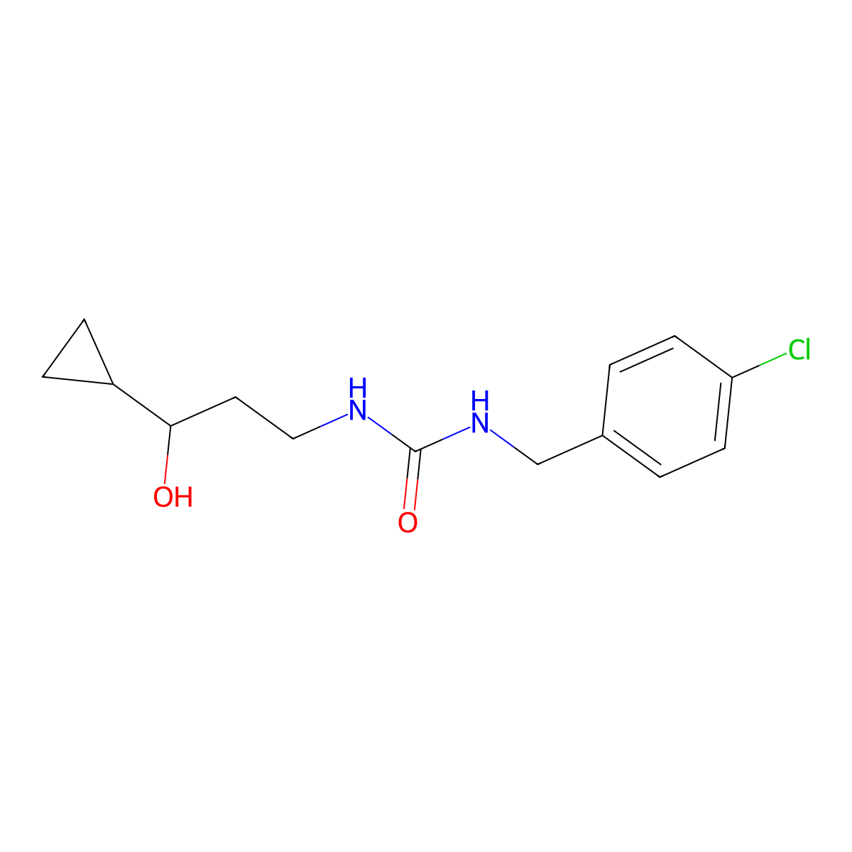 1-(4-Chlorobenzyl)-3-(3-cyclopropyl-3-hydroxypropyl)urea molecular structure, CAS 1396807-73-0
