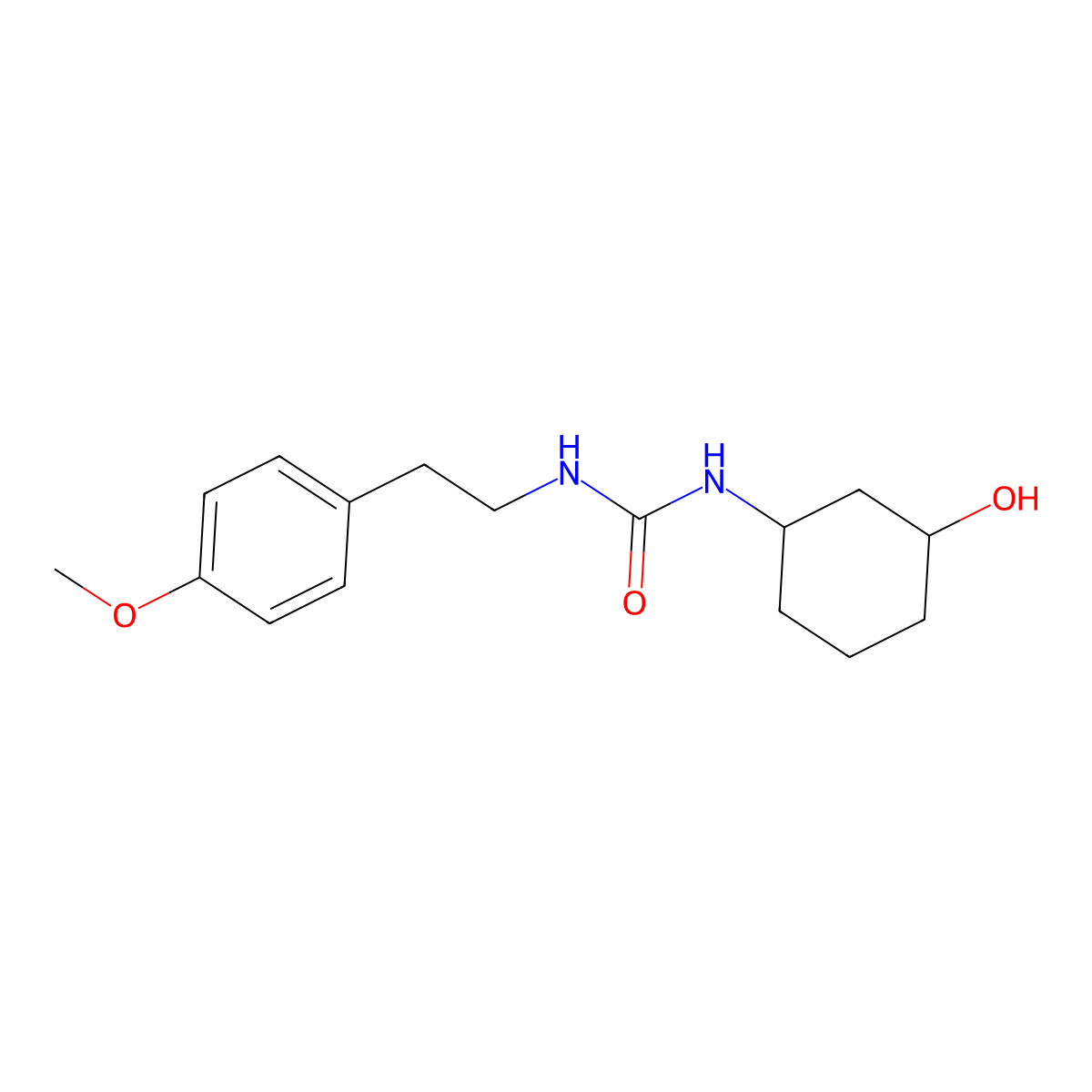 1-(3-Hydroxycyclohexyl)-3-(4-methoxyphenethyl)urea molecular structure, CAS 1396807-74-1