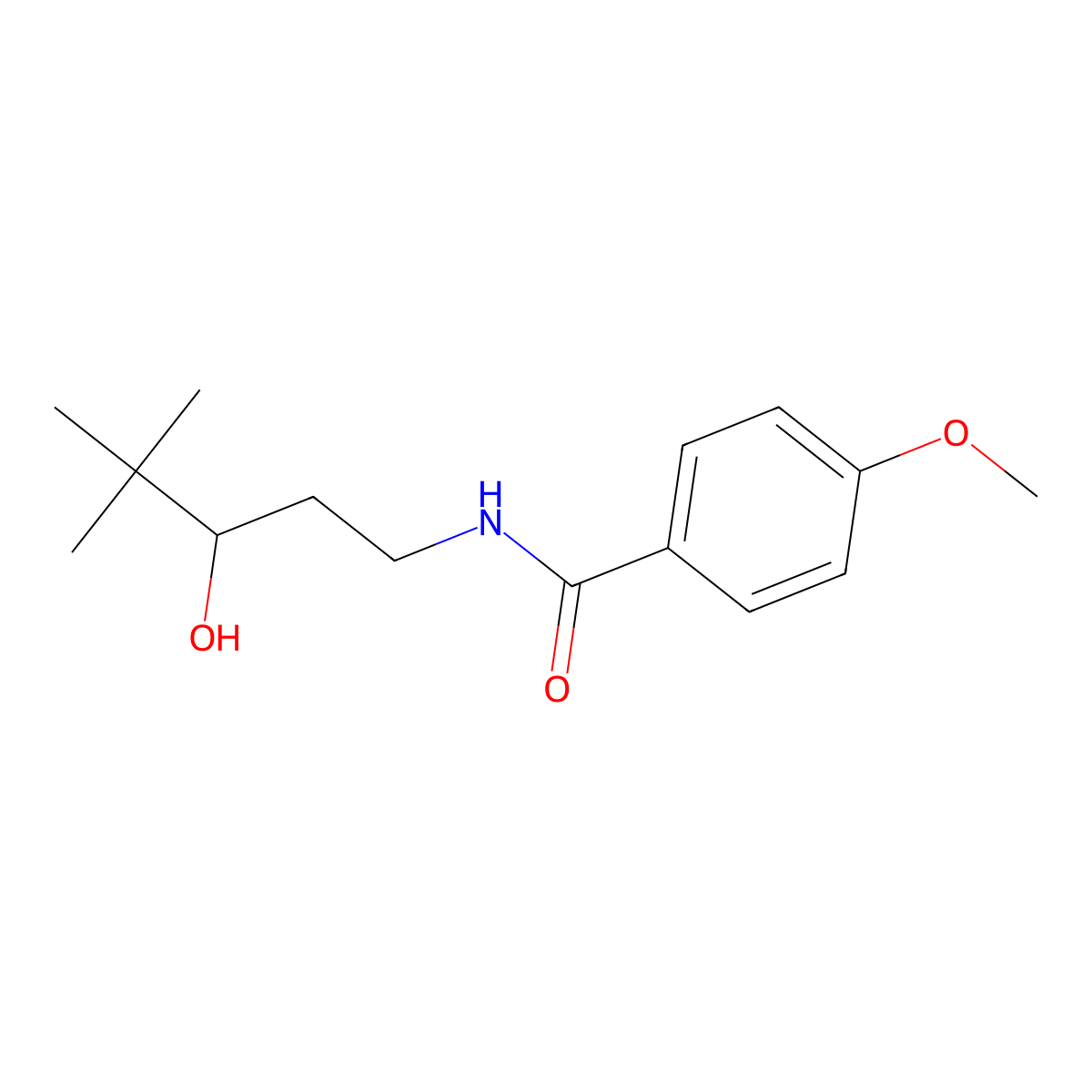 N-(3-hydroxy-4,4-dimethylpentyl)-4-methoxybenzamide molecular structure, CAS 1396807-84-3