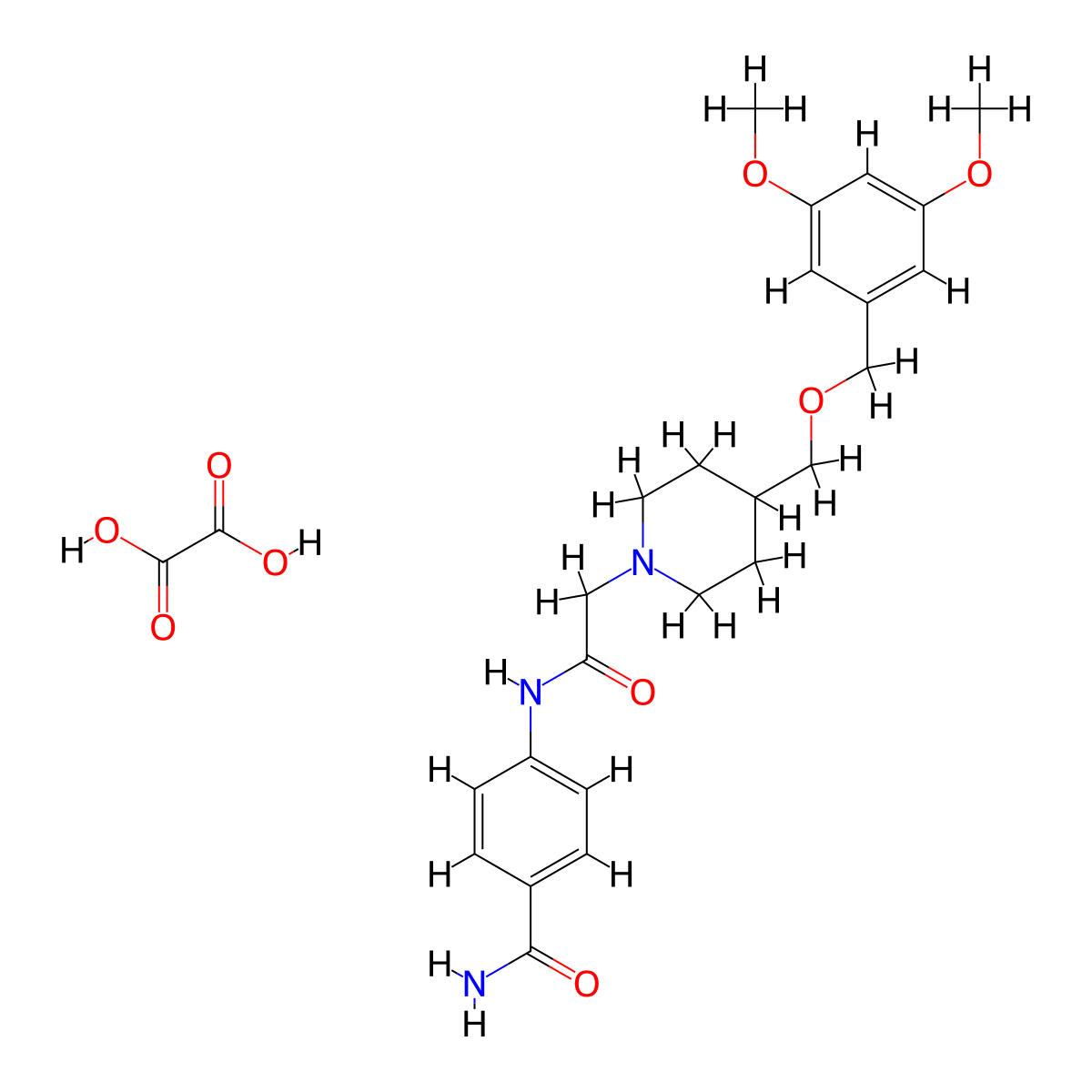 4-(2-(4-(((3,5-Dimethoxybenzyl)oxy)methyl)piperidin-1-yl)acetamido)benzamide oxalate molecular structure, CAS 1396807-98-9