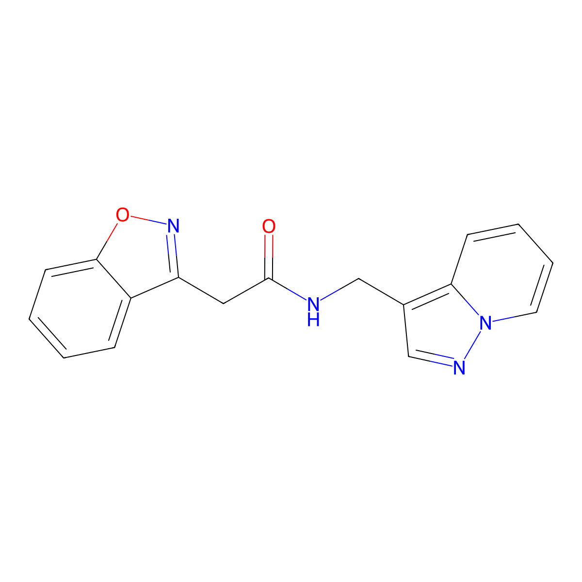 2-(benzo[d]isoxazol-3-yl)-N-(pyrazolo[1,5-a]pyridin-3-ylmethyl)acetamide molecular structure, CAS 1396808-03-9