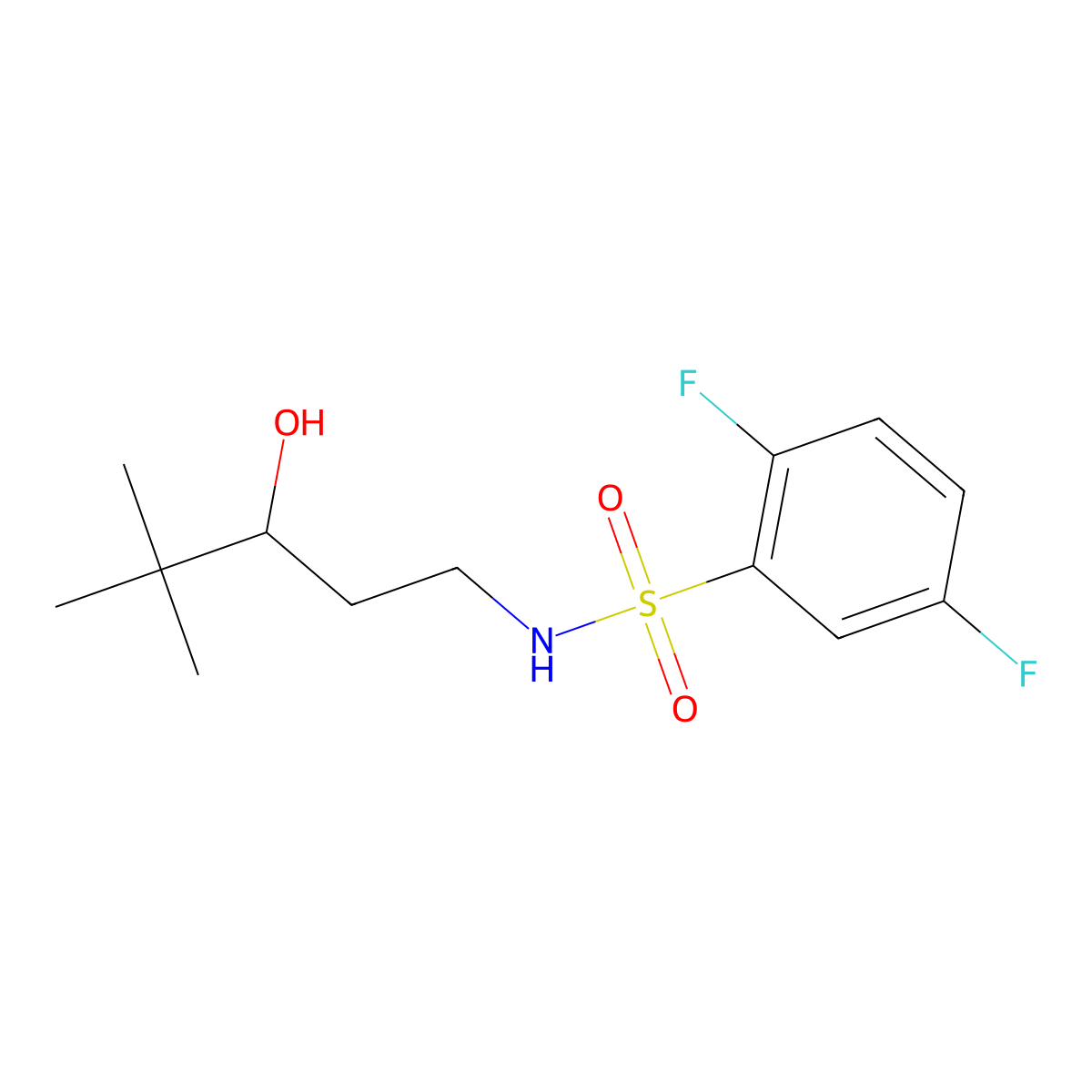 2,5-difluoro-N-(3-hydroxy-4,4-dimethylpentyl)benzenesulfonamide molecular structure, CAS 1396808-05-1
