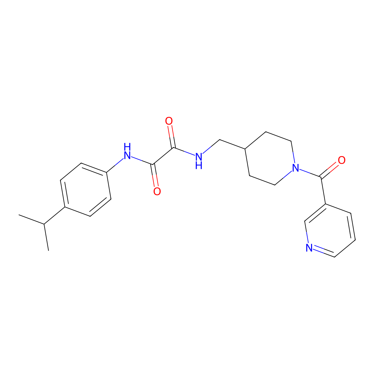 N1-(4-isopropylphenyl)-N2-((1-nicotinoylpiperidin-4-yl)methyl)oxalamide molecular structure, CAS 1396808-14-2
