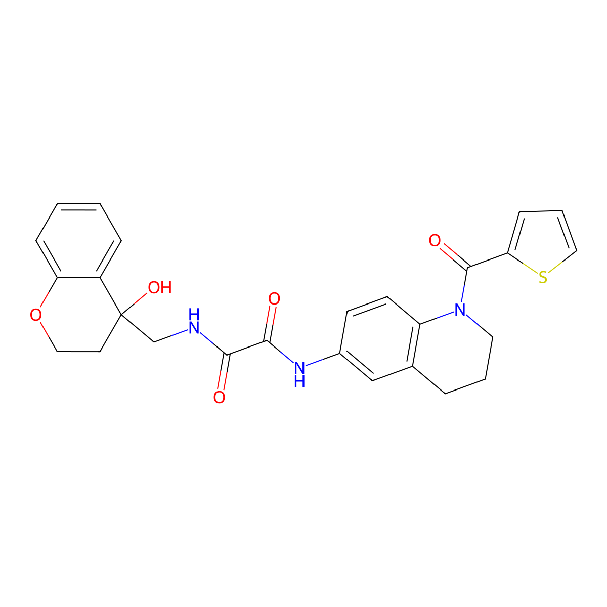 N1-((4-hydroxychroman-4-yl)methyl)-N2-(1-(thiophene-2-carbonyl)-1,2,3,4-tetrahydroquinolin-6-yl)oxalamide molecular structure, CAS 1396808-20-0