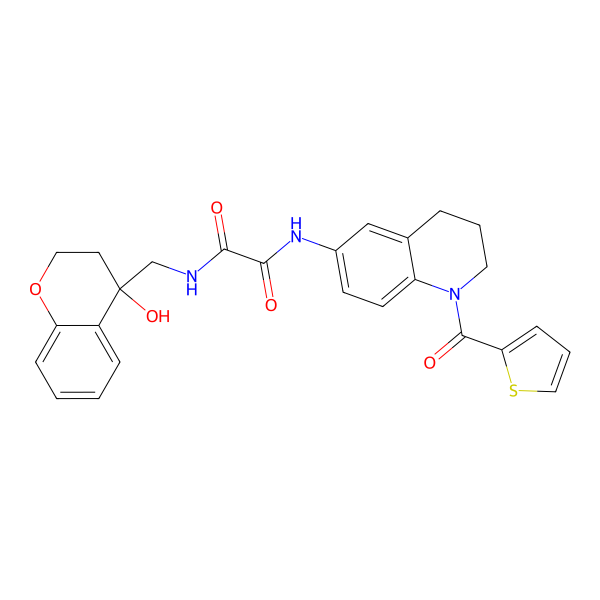 N1-((4-hydroxychroman-4-yl)methyl)-N2-(1-(thiophene-2-carbonyl)-1,2,3,4-tetrahydroquinolin-6-yl)oxalamide molecular structure, CAS 1396808-20-0