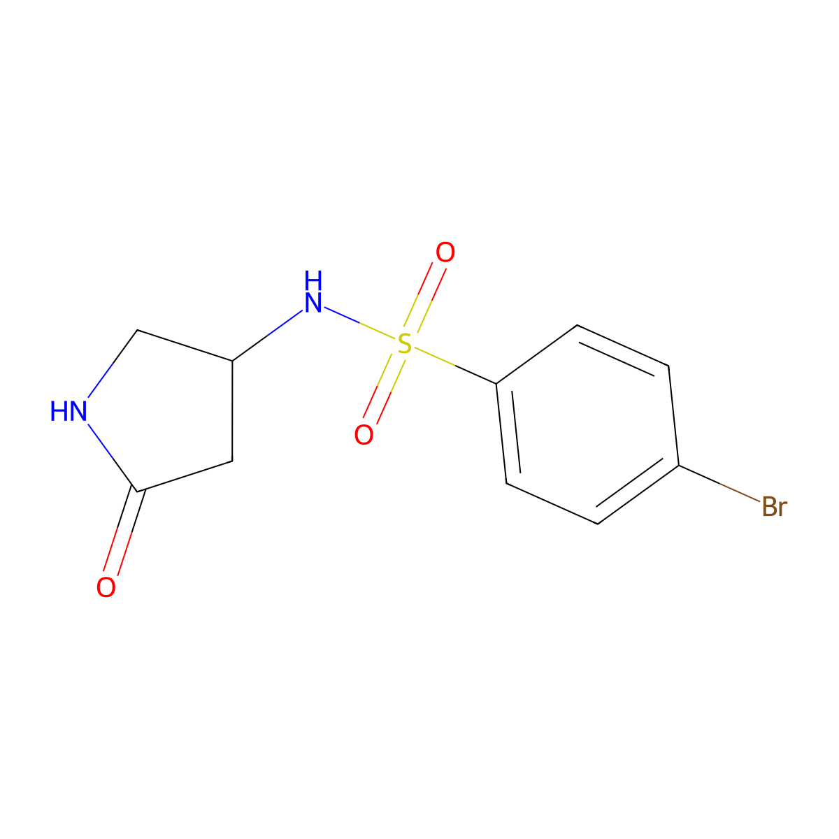 4-bromo-N-(5-oxopyrrolidin-3-yl)benzenesulfonamide molecular structure, CAS 1396808-24-4