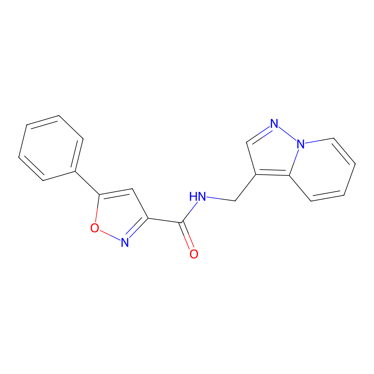 5-phenyl-N-(pyrazolo[1,5-a]pyridin-3-ylmethyl)isoxazole-3-carboxamide molecular structure, CAS 1396808-27-7