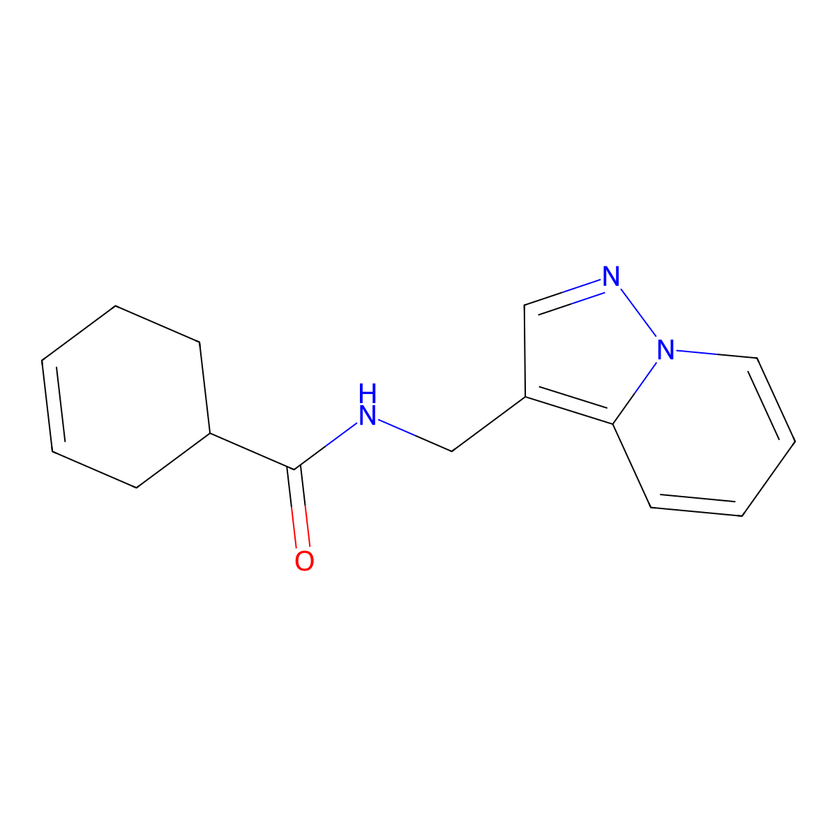 N-(pyrazolo[1,5-a]pyridin-3-ylmethyl)cyclohex-3-enecarboxamide molecular structure, CAS 1396808-35-7