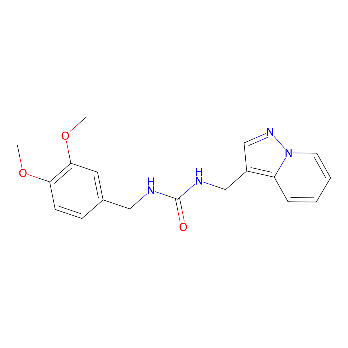 1-(3,4-Dimethoxybenzyl)-3-(pyrazolo[1,5-a]pyridin-3-ylmethyl)urea molecular structure, CAS 1396808-40-4