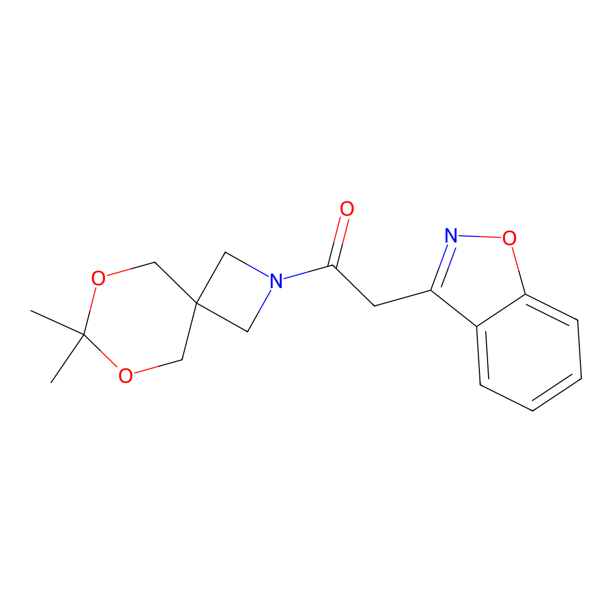 2-(Benzo[d]isoxazol-3-yl)-1-(7,7-dimethyl-6,8-dioxa-2-azaspiro[3.5]nonan-2-yl)ethanone molecular structure, CAS 1396808-53-9