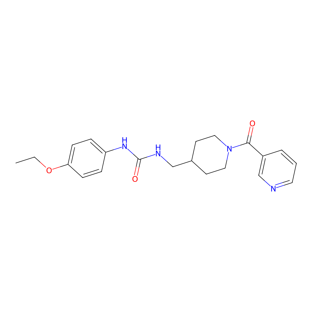 1-(4-Ethoxyphenyl)-3-((1-nicotinoylpiperidin-4-yl)methyl)urea molecular structure, CAS 1396808-56-2