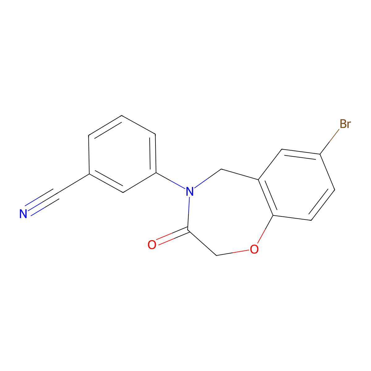 3-(7-bromo-3-oxo-2,3-dihydro-1,4-benzoxazepin-4(5H)-yl)benzonitrile molecular structure, CAS 1396808-72-2