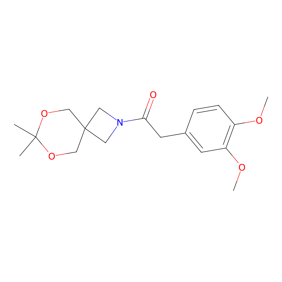 2-(3,4-Dimethoxyphenyl)-1-(7,7-dimethyl-6,8-dioxa-2-azaspiro[3.5]nonan-2-yl)ethanone molecular structure, CAS 1396808-77-7
