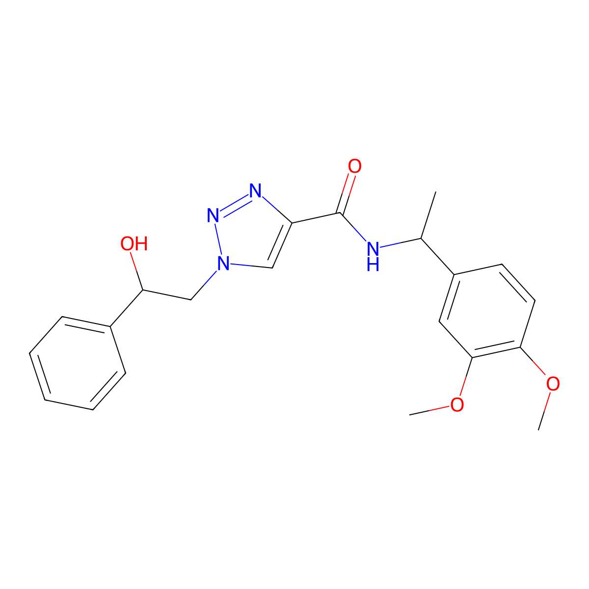 N-[1-(3,4-dimethoxyphenyl)ethyl]-1-(2-hydroxy-2-phenylethyl)-1H-1,2,3-triazole-4-carboxamide molecular structure, CAS 1396808-79-9