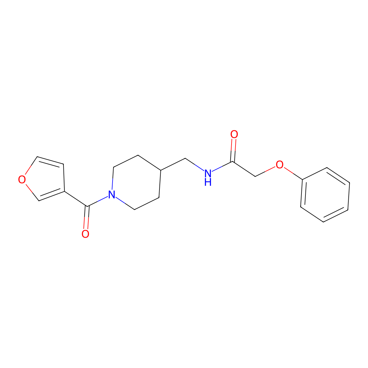 N-((1-(furan-3-carbonyl)piperidin-4-yl)methyl)-2-phenoxyacetamide molecular structure, CAS 1396808-83-5