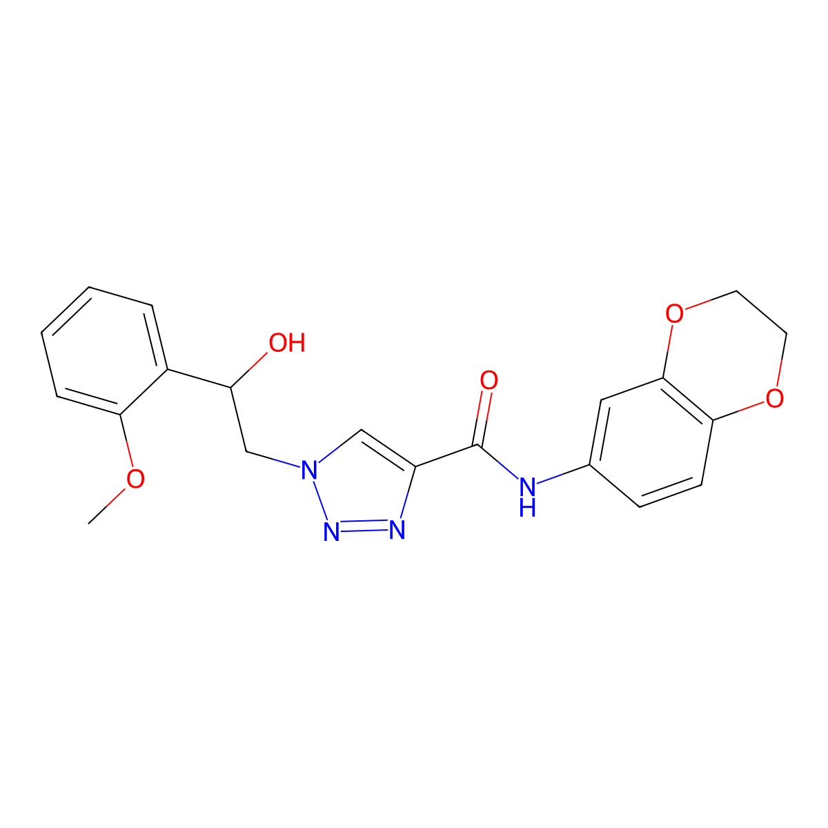 N-(2,3-dihydro-1,4-benzodioxin-6-yl)-1-[2-hydroxy-2-(2-methoxyphenyl)ethyl]-1H-1,2,3-triazole-4-carboxamide molecular structure, CAS 1396808-91-5