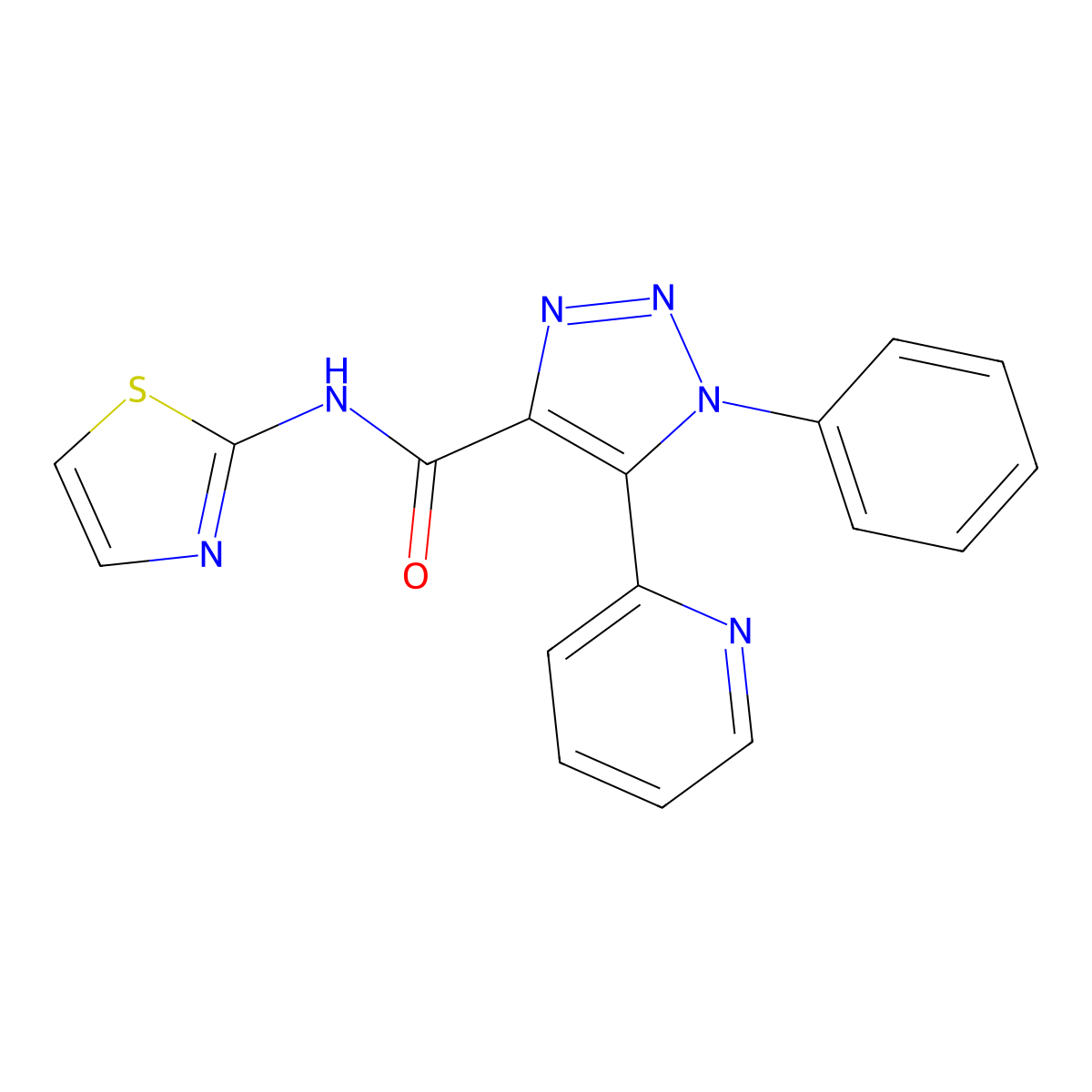 1-phenyl-5-pyridin-2-yl-N-1,3-thiazol-2-yl-1H-1,2,3-triazole-4-carboxamide molecular structure, CAS 1396808-94-8