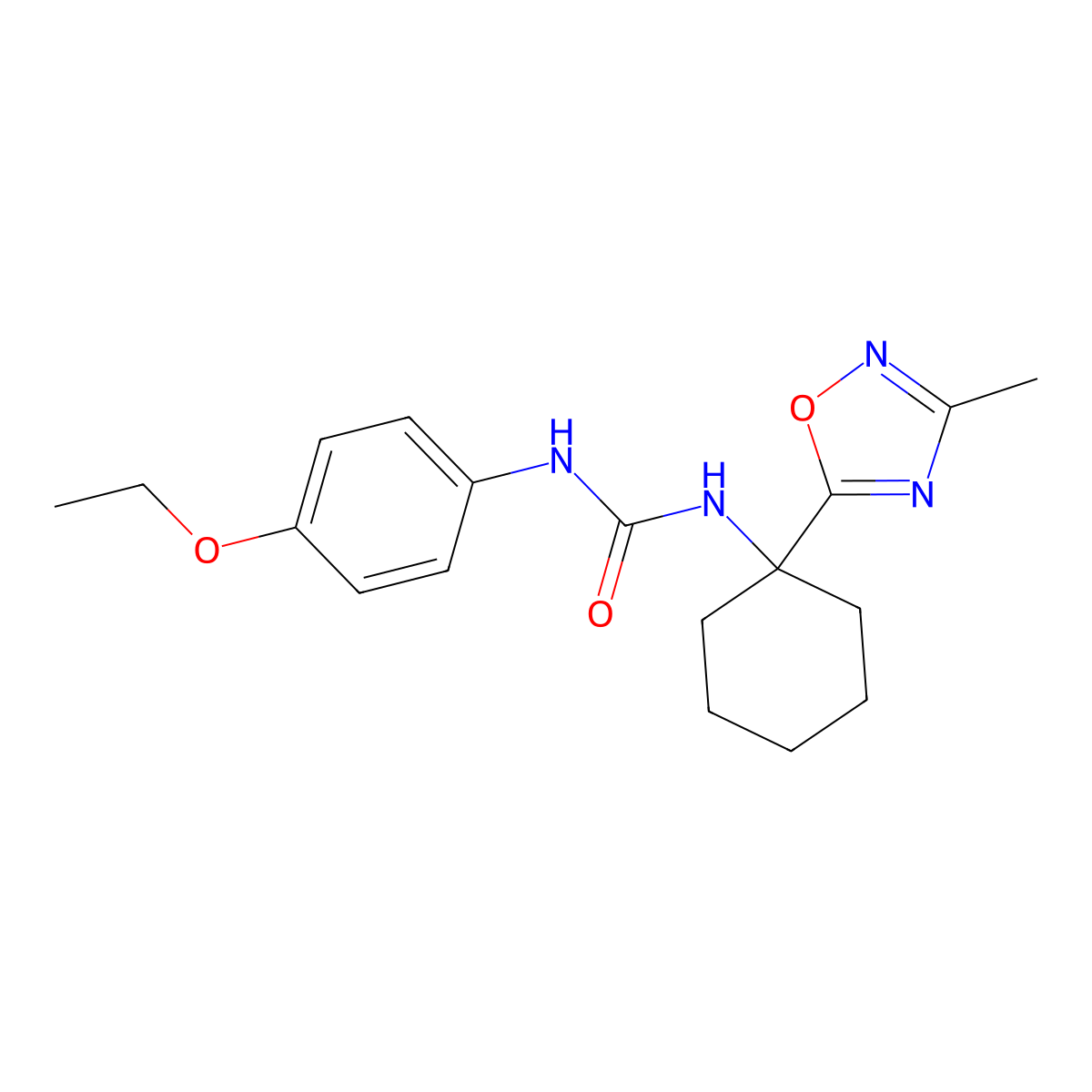 1-(4-Ethoxyphenyl)-3-[1-(3-methyl-1,2,4-oxadiazol-5-yl)cyclohexyl]urea molecular structure, CAS 1396809-03-2
