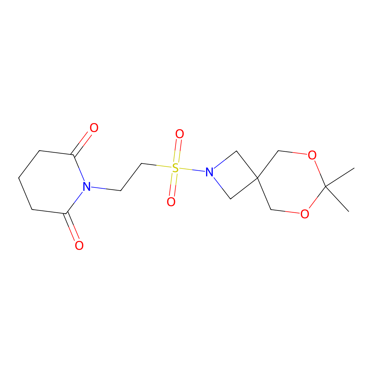 1-(2-((7,7-Dimethyl-6,8-dioxa-2-azaspiro[3.5]nonan-2-yl)sulfonyl)ethyl)piperidine-2,6-dione molecular structure, CAS 1396809-06-5