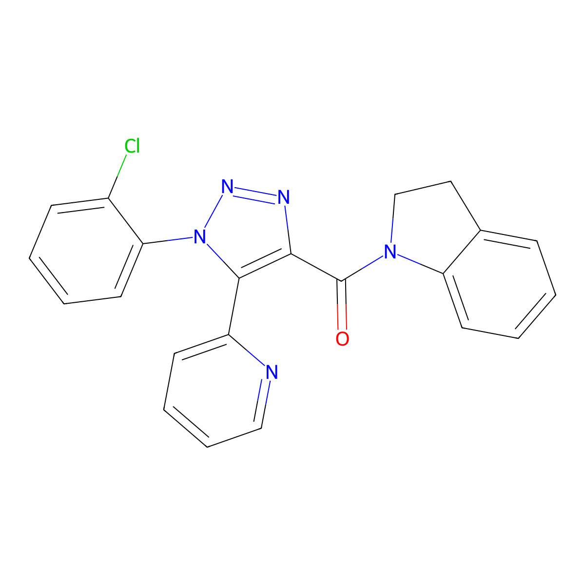 1-{[1-(2-chlorophenyl)-5-pyridin-2-yl-1H-1,2,3-triazol-4-yl]carbonyl}indoline molecular structure, CAS 1396809-10-1