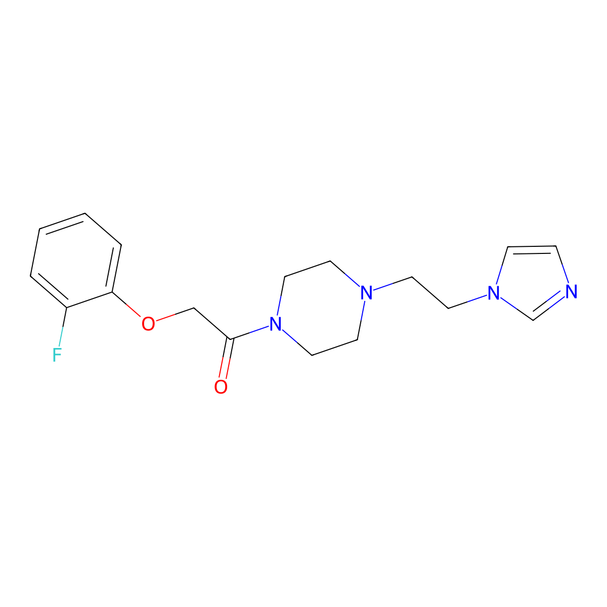 1-(4-(2-(1H-imidazol-1-yl)ethyl)piperazin-1-yl)-2-(2-fluorophenoxy)ethanone molecular structure, CAS 1396809-13-4