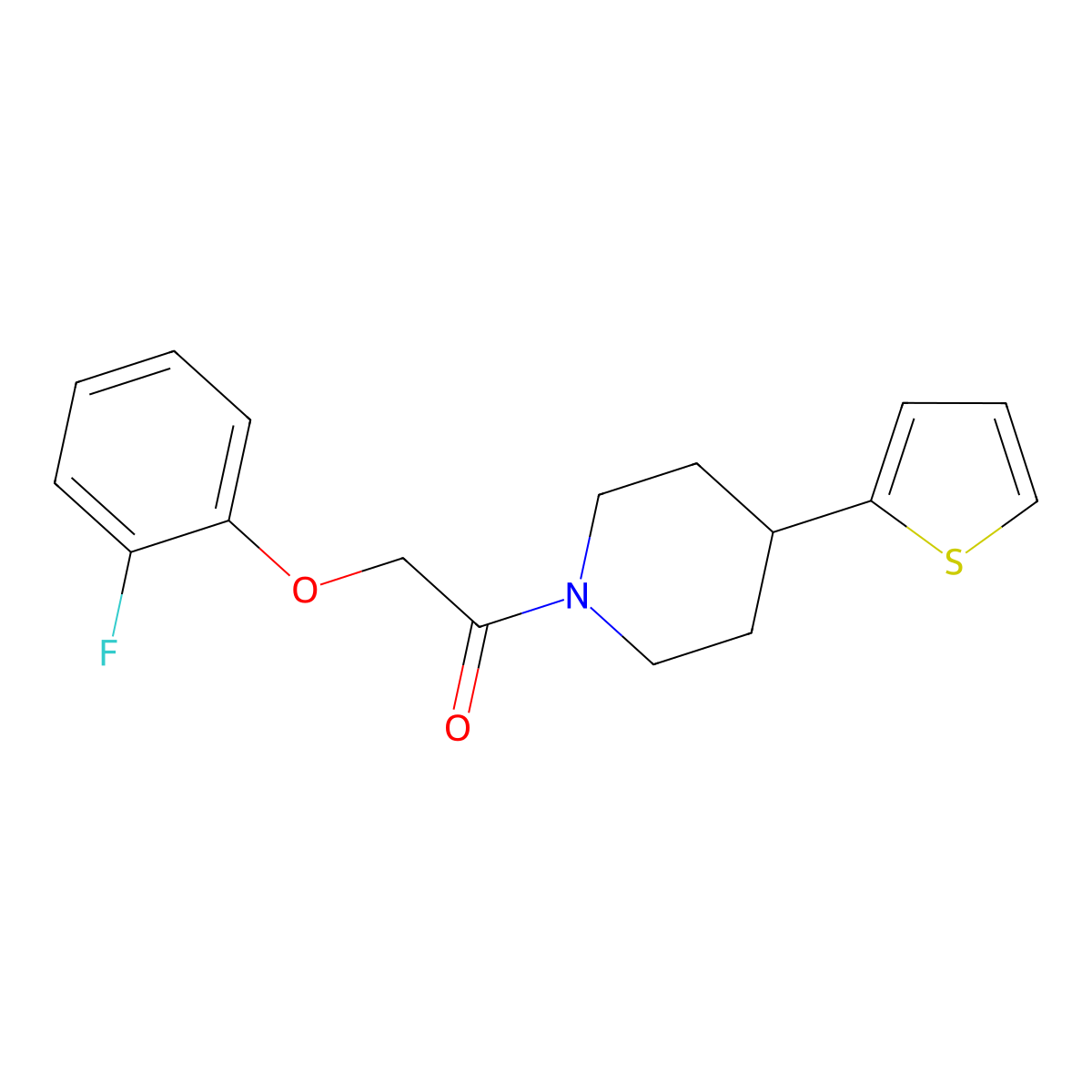 2-(2-Fluorophenoxy)-1-(4-(thiophen-2-yl)piperidin-1-yl)ethanone molecular structure, CAS 1396809-16-7